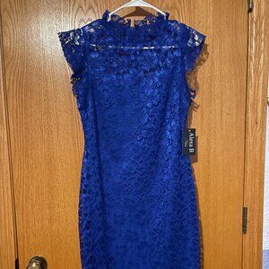 Alexa B Royal Blue Lace Midi Dress